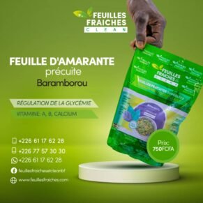 Feuilles d'amarante -Baramborou précuite (surgélé)