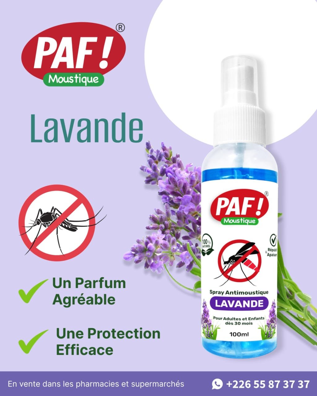 PAF Moustique Lavande -Les jardins d'Eve